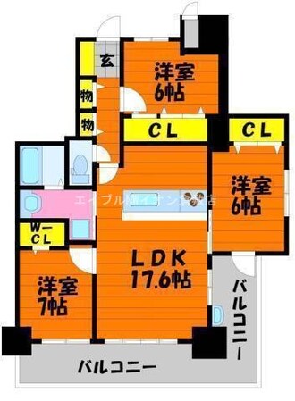 アルファスマート老松町の物件間取画像